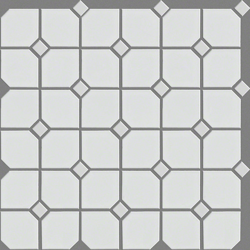 Shaw Floors Sophisticated 4" x 4" Porcelain Octagon and Dot Mosaic Wall